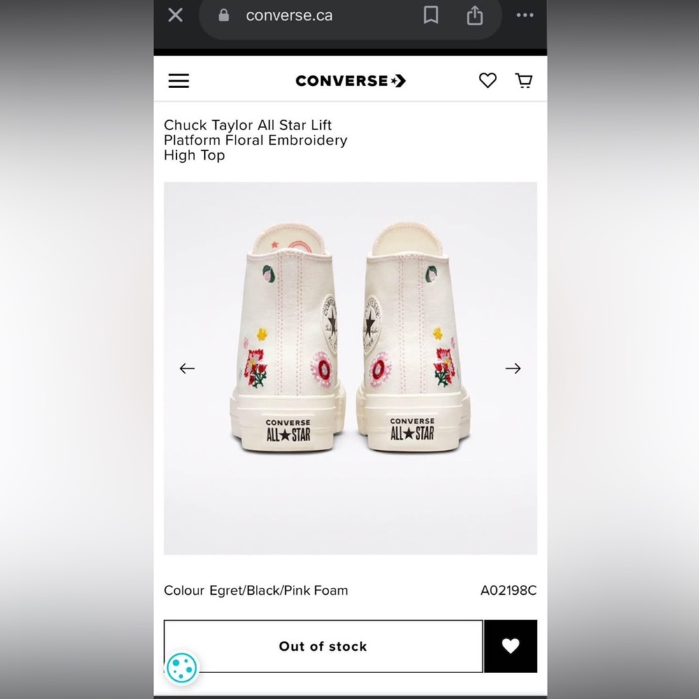 Women's converse high top- White Floral